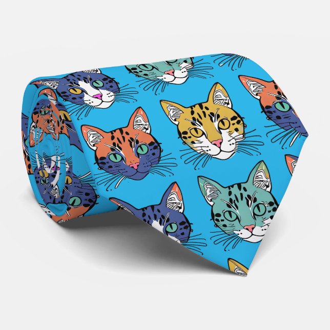 Kitten Pattern Neck Tie Krawatte (Gerollt)