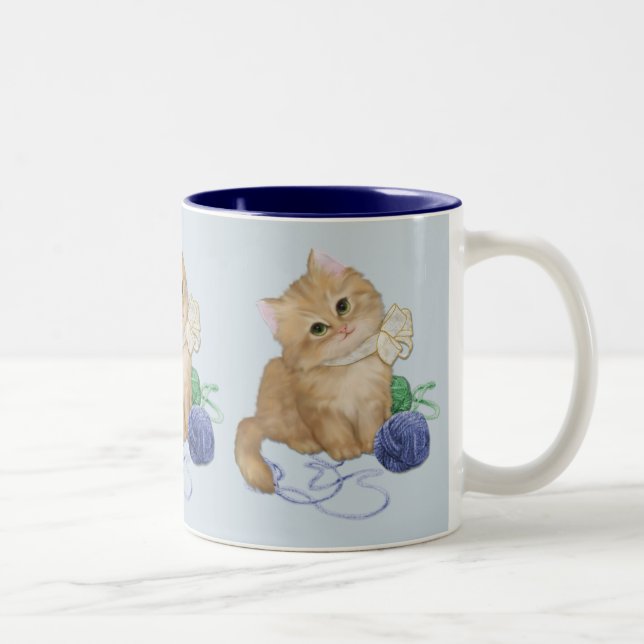 Kitten Play Zweifarbige Tasse (Rechts)