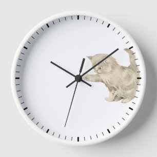 Kitten Playing mit Uhren - Cat Clock