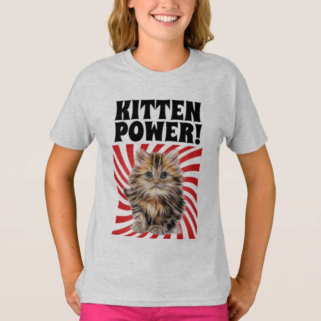 KITTEN POWER, KatzenT - Shirt, lustige T - Shirt (Vorderseite)
