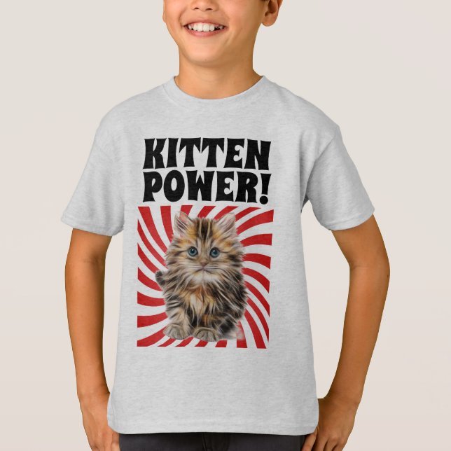 KITTEN POWER, KatzenT - Shirt, lustige T - Shirt (Vorderseite)
