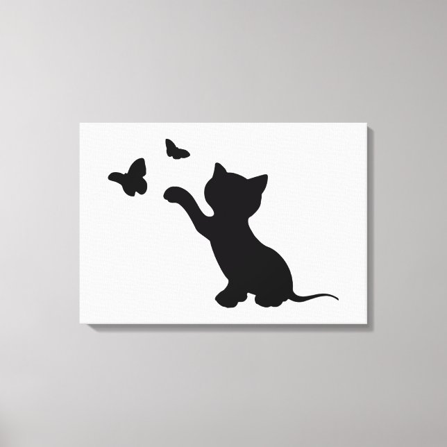 KITTEN SPIELEN MIT SCHALTFLÄCHEN LEINWANDDRUCK (Vorderseite)