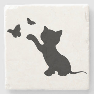 KITTEN SPIELEN MIT SCHALTFLÄCHEN STEINUNTERSETZER