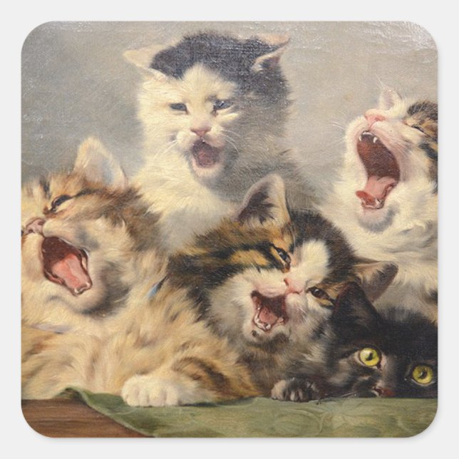 Kitten Symphony von Julius Adam II Quadratischer Aufkleber (Vorderseite)