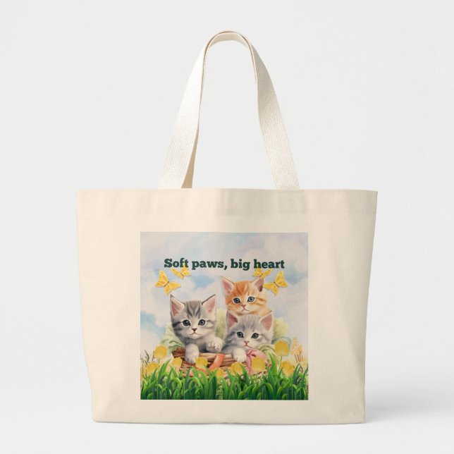 Kitten Theme Jumbo Tote Bag Stoffbeutel (Vorne)