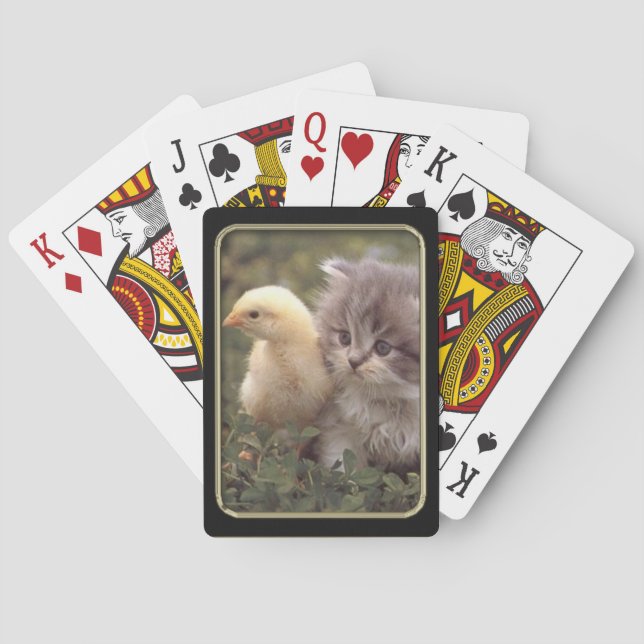 Kitten und Duckeln Foto Spielkarten (Rückseite)