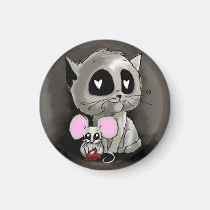 Kitten und Maus Freundschaft Liebe Valentine Herz Magnet