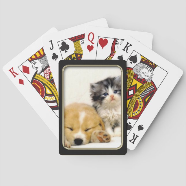 Kitten und Puppy Foto Spielkarten (Rückseite)