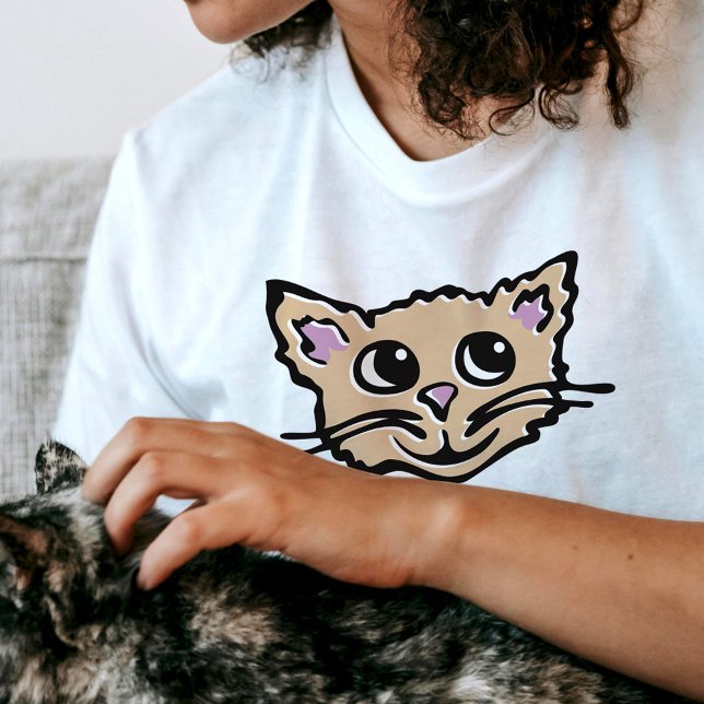 Kitten / visage de chat joli joyeux t-shirt graphi (Créateur téléchargé)