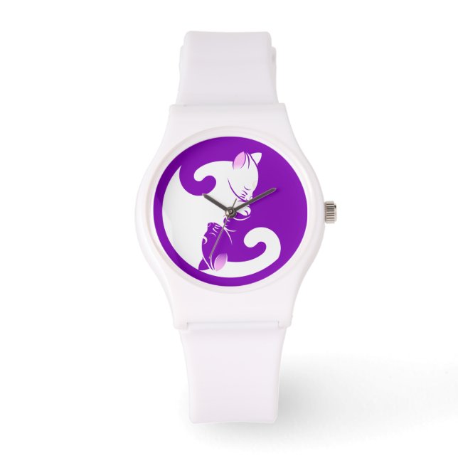Kitten Yang-Uhr Armbanduhr (Vorderseite)