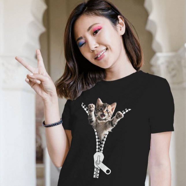 Kitten Zipper T - Shirt (Von Creator hochgeladen)