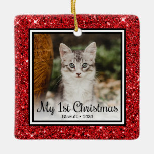 Kittens 1. Weihnachten Keramikornament