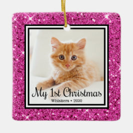 Kitten's 1. Weihnachts 2 Foto Keramikornament
