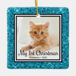 Kitten's 1. Weihnachts 2 Foto Keramikornament