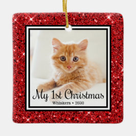 Kitten's 1. Weihnachts 2 Foto Keramikornament