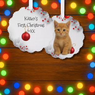 Kittens erste Weihnachten Ornament Karte