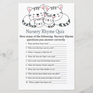 Kittens Kinderzimmer Rhyme Quiz Kinderduschenspiel