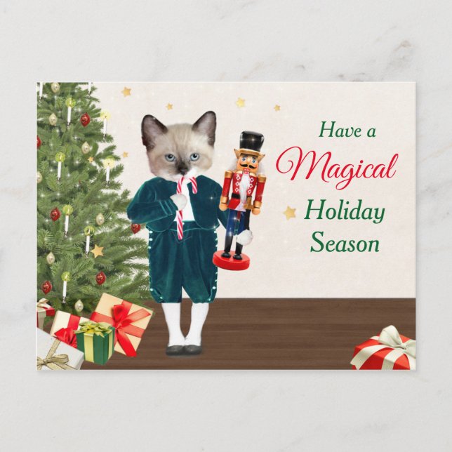 Kittens Nutcracker Holiday Postcard Postkarte (Vorderseite)