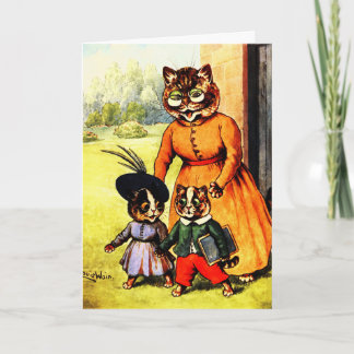 Kittens Off to School Louis Wain Karte
