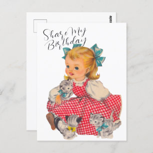 KITTENS POUR FILLES D'ANNIVERSAIRE Carte postale