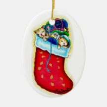 Kittens' Strumpf Ornament