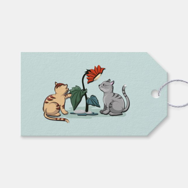 Kittens Summer Delight Blume Game Geschenkanhänger (Vorderseite (Horizontal))