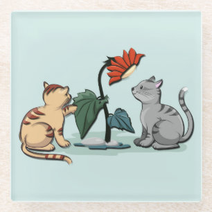 Kittens Summer Delight Seafoam Green Glasuntersetzer