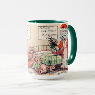 Kittens und Santa Cat, Louis Wain Tasse