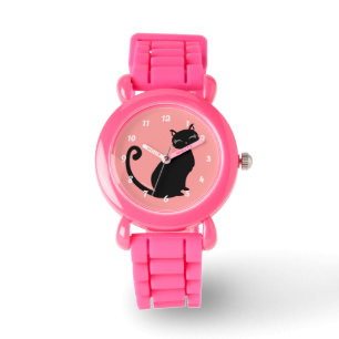 Kitteurve - Schwarz Kitty - benutzerdefinierter Fa Armbanduhr