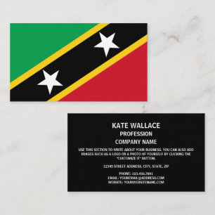 Kittitian / Nevisian Flag, Saint Kitts und Nevis Visitenkarte