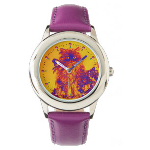 KITTKATZE/KÜCHE MIT ROSE Lila blaues Orange Armbanduhr