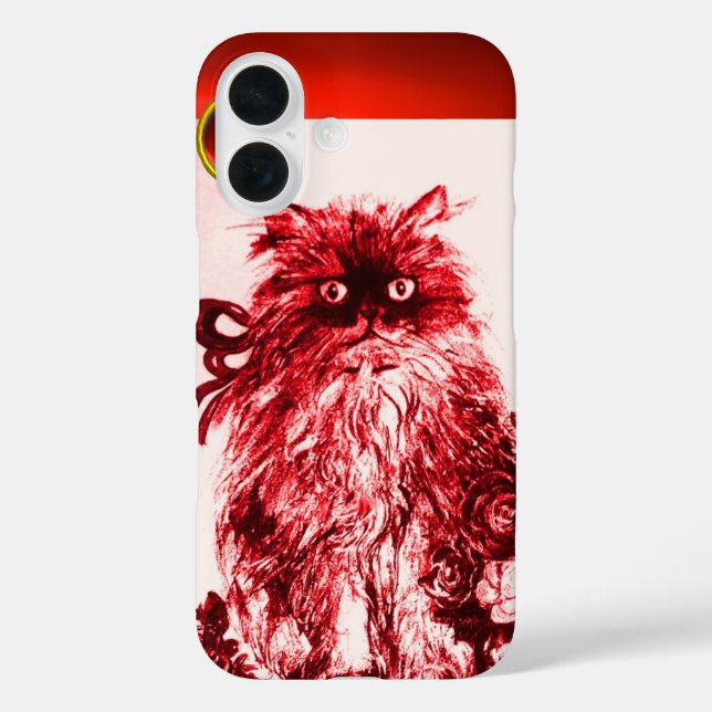 KITTKATZE - KÜCHE MIT ROTE ROSEN Gem Monogramm iPhone 16 Hülle (Rückseite)