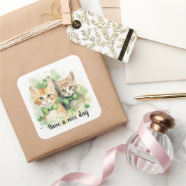 Kitts Green Bows St Patricks Day Quadratischer Aufkleber