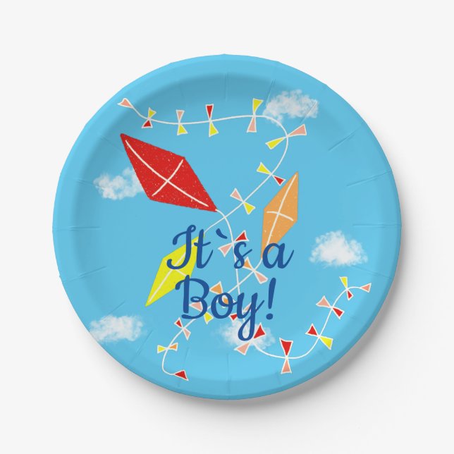 Kitts in Sky Es ist ein Baby Shower Party Pappteller (Vorderseite)