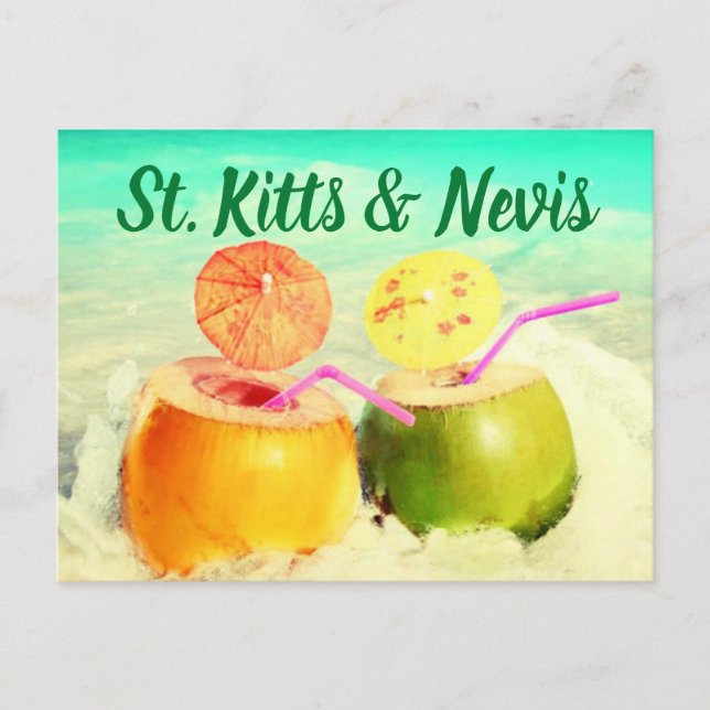 Kitts & Nevis Kokosnüsse Postkarte (Vorderseite)
