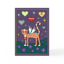 Kitty ailé avec carte personnalisée Coeur