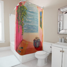 Kitty an der Küste Duschvorhang