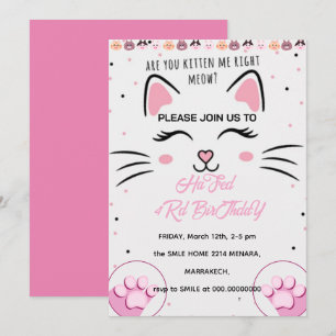 "Kitty and Friends Birthday Einladung", Druck P Einladung