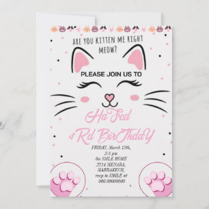 "Kitty and Friends Birthday Einladung", Druck P Einladung