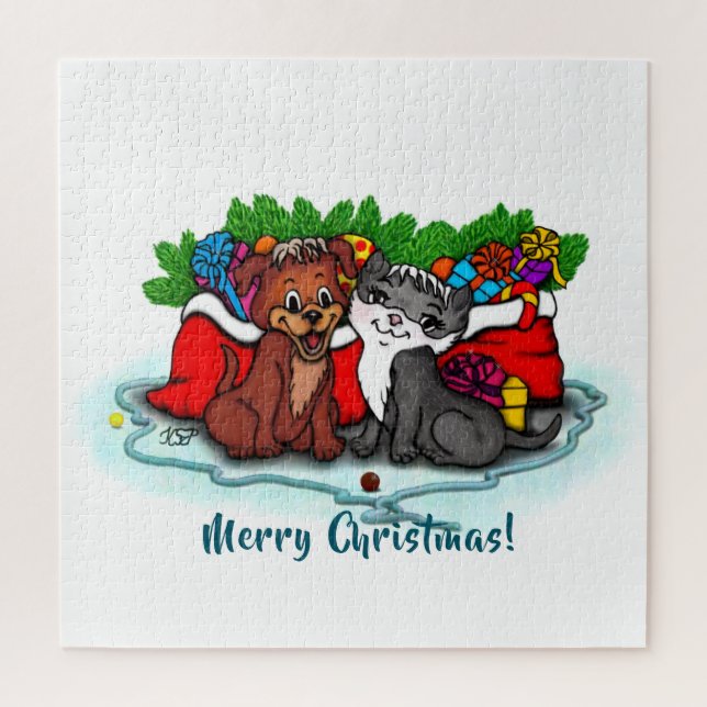 Kitty and Puppy , Happy XMas (Vertikal)