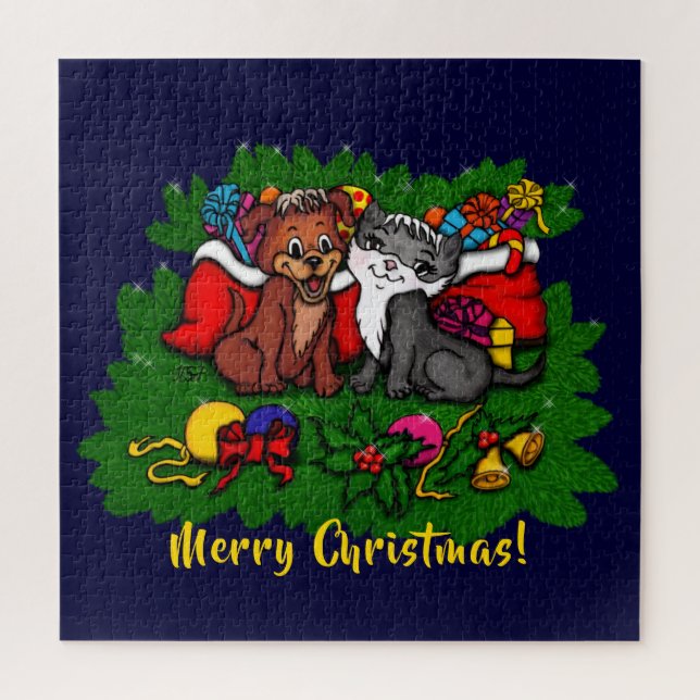 Kitty and Puppy , Happy XMas (Vertikal)