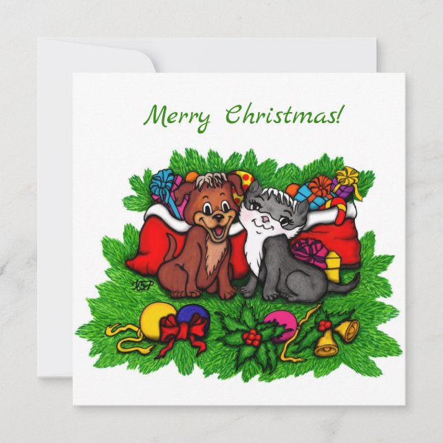 Kitty and Puppy , Happy XMas (Vorderseite)