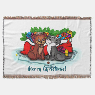 Kitty and Puppy , Happy XMas Decke