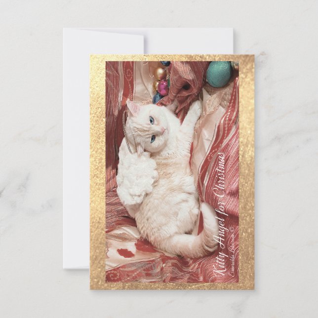 Kitty Angel for Christmas Dankeskarte (Vorderseite)