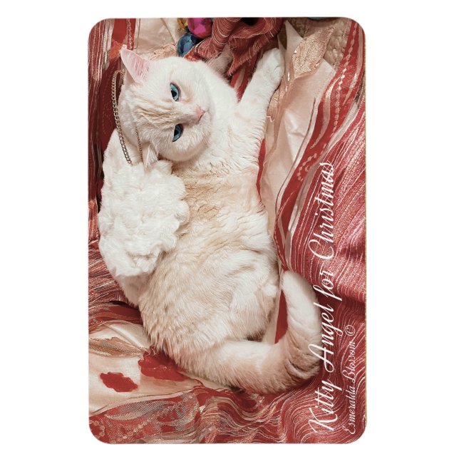 Kitty Angel zu Weihnachten Magnet (Vertikal)