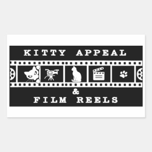 Kitty Appeal & Film Reels Schwarzer Aufkleber