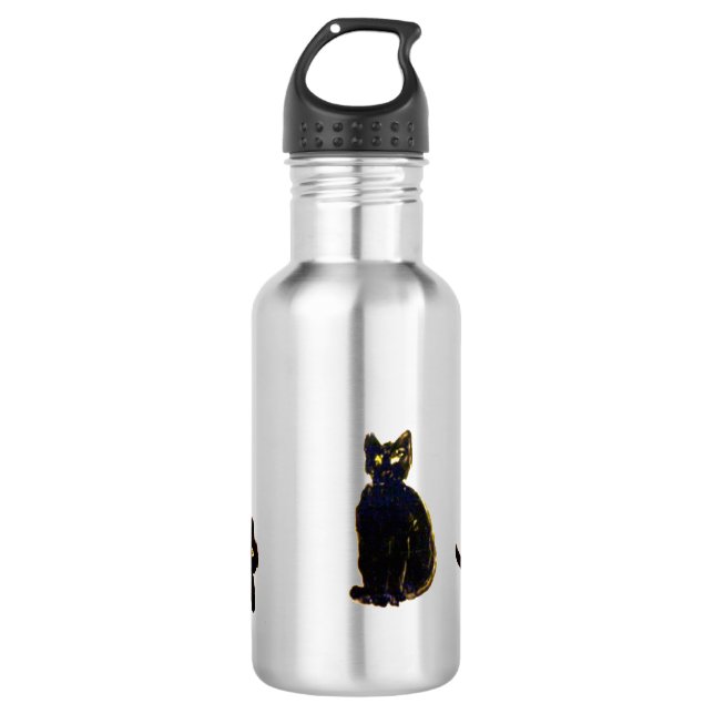 Kitty Art Niedlich Black Cats Edelstahlflasche (Vorderseite)