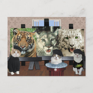 Kitty Art School Postkarte