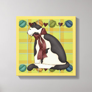 Kitty auf Karierter Leinwand