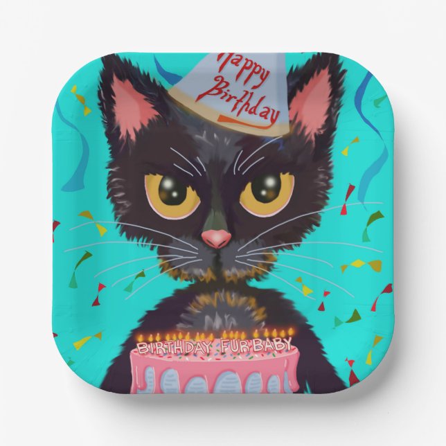 Kitty Birthday Celebration Party Plate Pappteller (Vorderseite)
